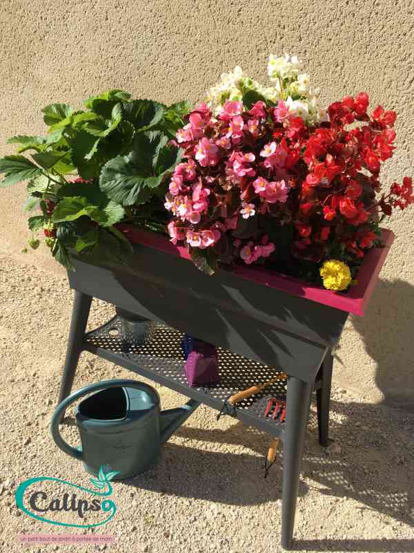 Blomsterkasse med 9 liter vandbeholder