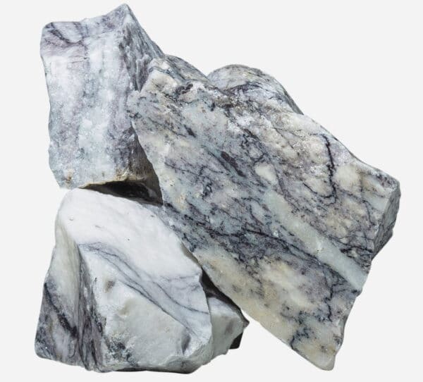 Marmor sten:  Hvid med blå striber.